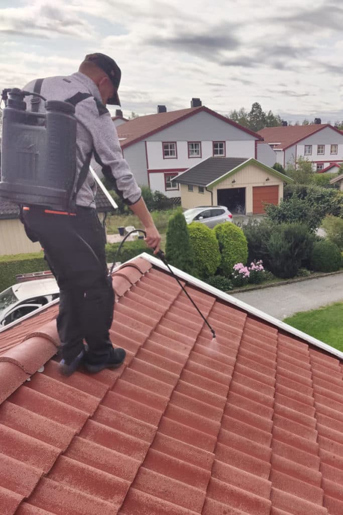 Impregnering av takstein med RoofTect